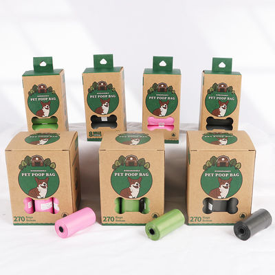 品質  OEM ODM Biodegradable Dog Poop Bag 8 Rolls Pack With Dispenser 工場