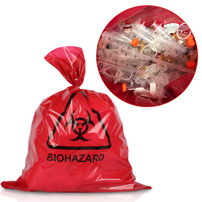 PPの医学のための赤い135度のBiohazardのポリ袋のオートクレーブ