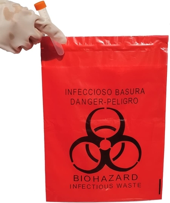 Biohazardの処分袋、医学の廃棄物処理袋のLDPEの棒